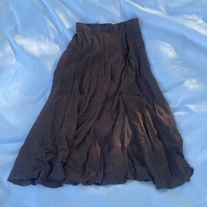 Vintage brown polka dot maxi skirt